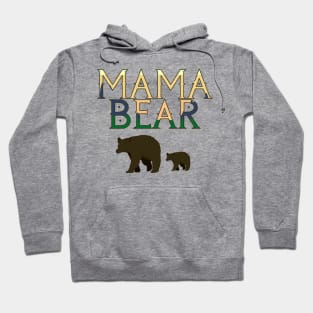 Mama Bear Wilderness Print with One Baby Hoodie